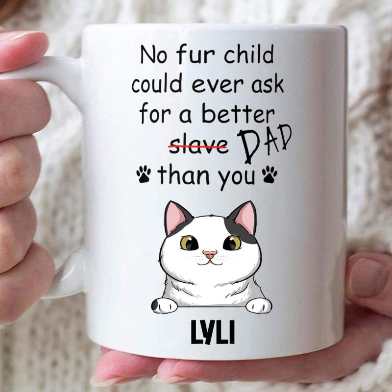 Personalized Gift For Cat Dad No Fur Child Could Ever Ask For A Better Dad Than You Mug