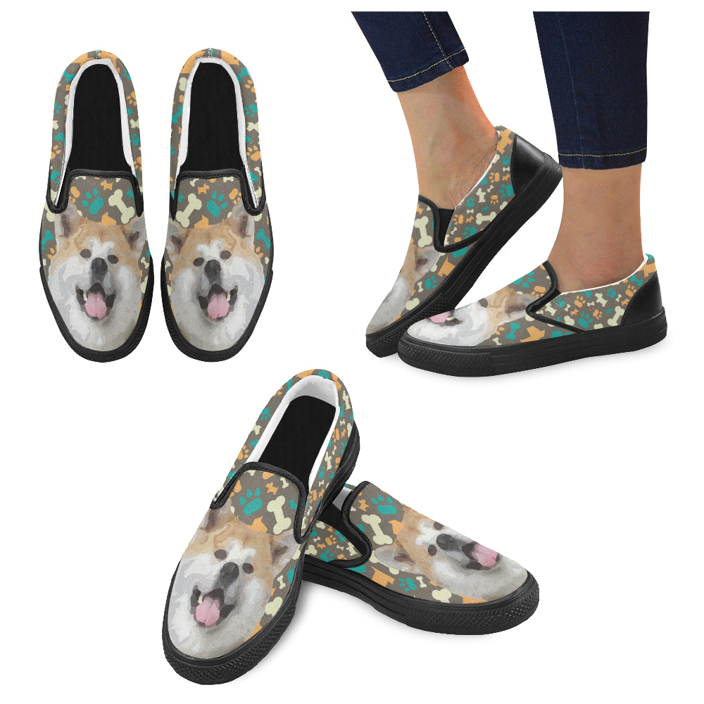 Akita Black Women’s Slip-on Canvas Shoes