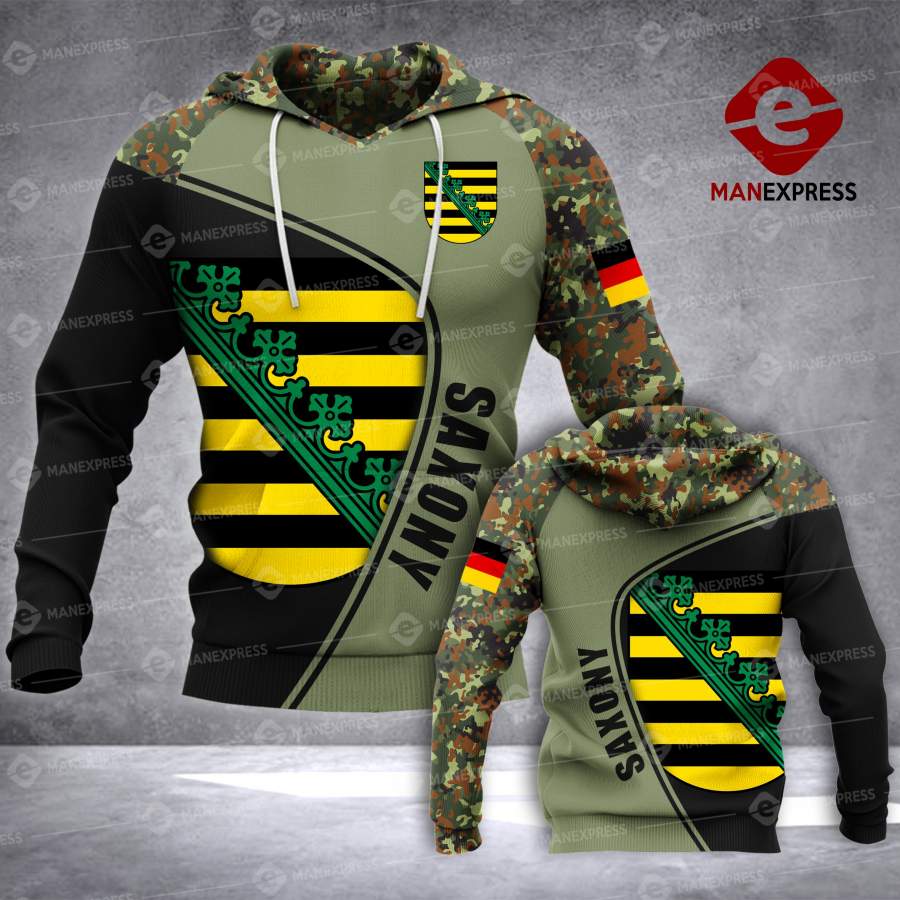 Art Saxony – Germany Camo army 3D printed hoodie NQA