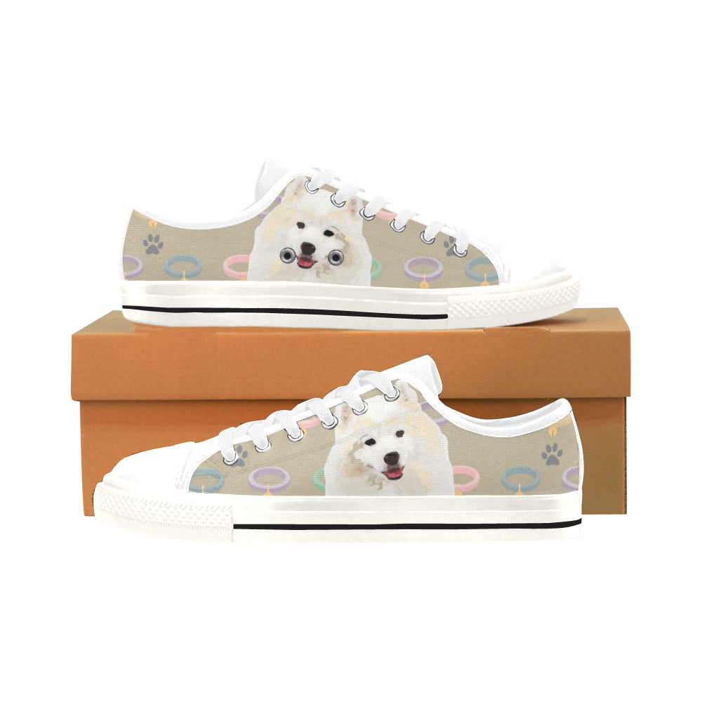 American Eskimo Dog White Men’s Classic Canvas Shoes/Large Size