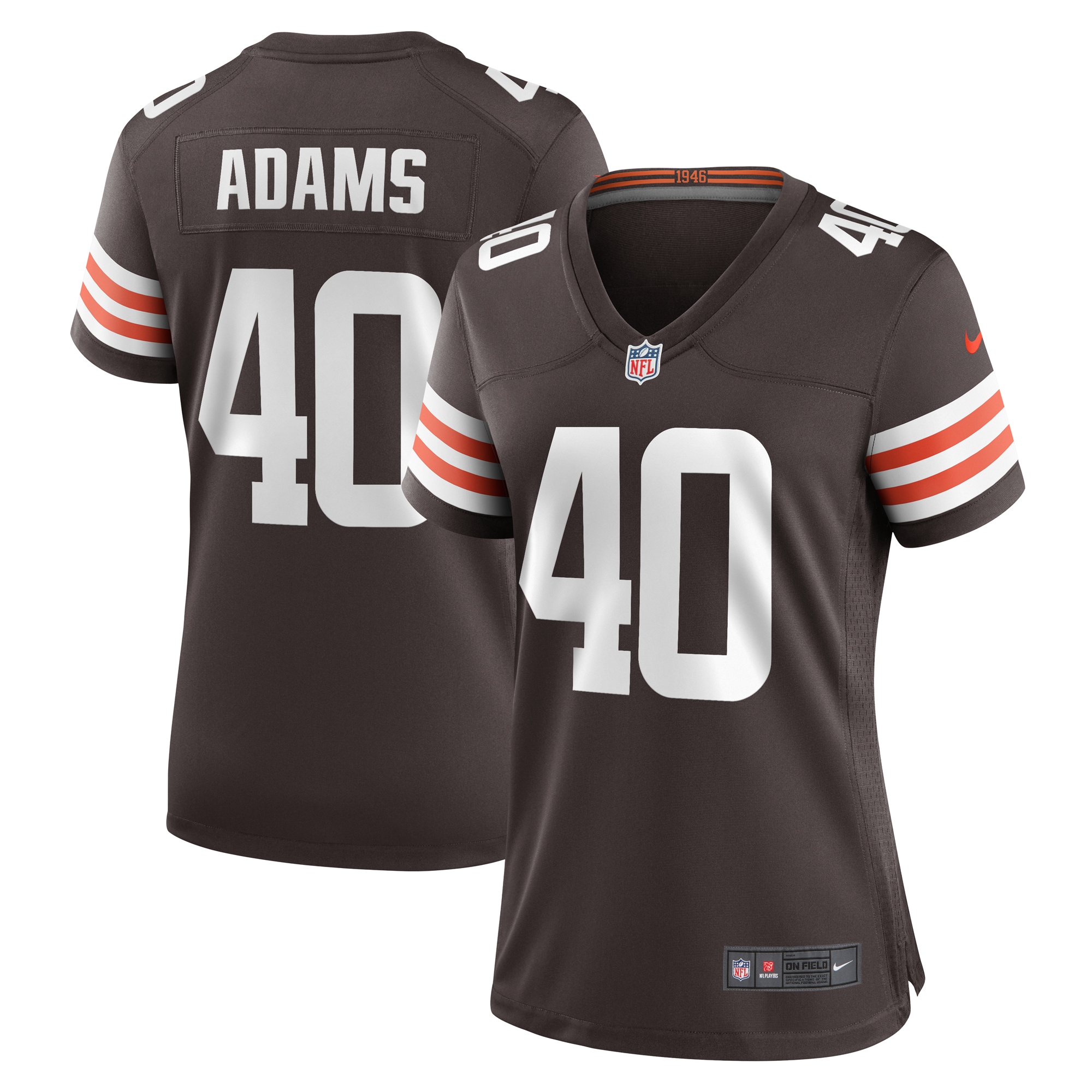 Women’s Cleveland Browns Matthew Adams Brown Women’s Team Color Jersey