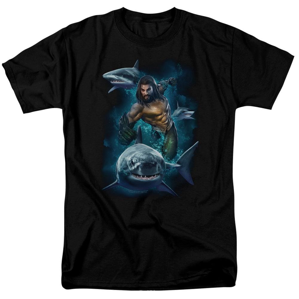 Aquaman Movie Swimming With Sharks – Men’S Regular Fit T-Shirt