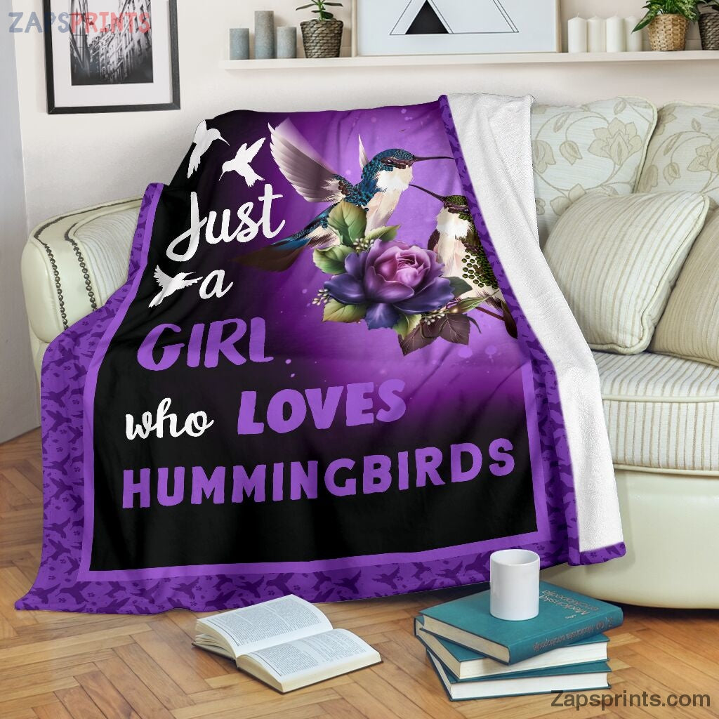 Just A Girl Who Loves Hummingbirds Blanket – Cool Gift Ideas