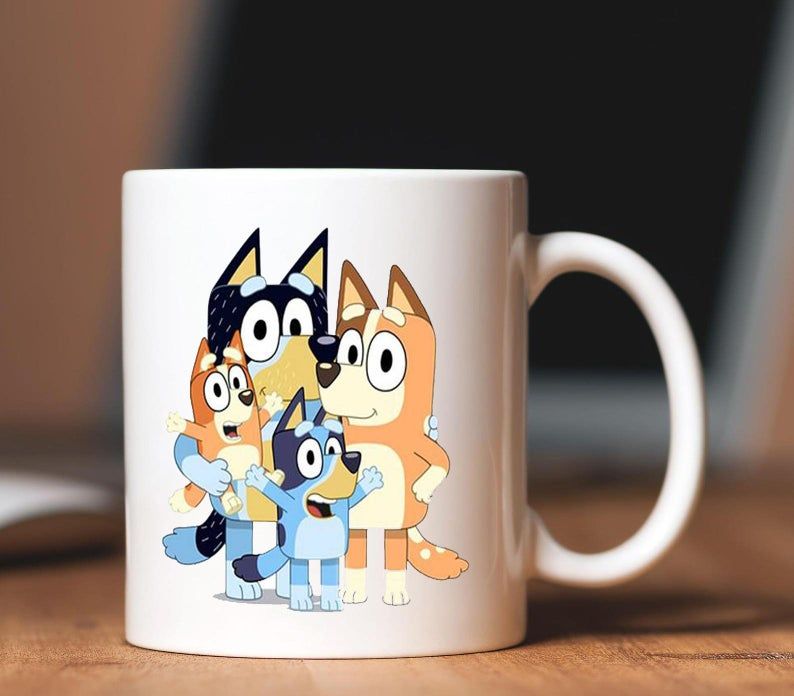 Bluey Family Mug, Bluey Coffee Mug, Bluey Fan, Bluey Lovers Gifts, Bluey Birthday Gift, Birthday Ceramic Mugs, 11Oz 15Oz