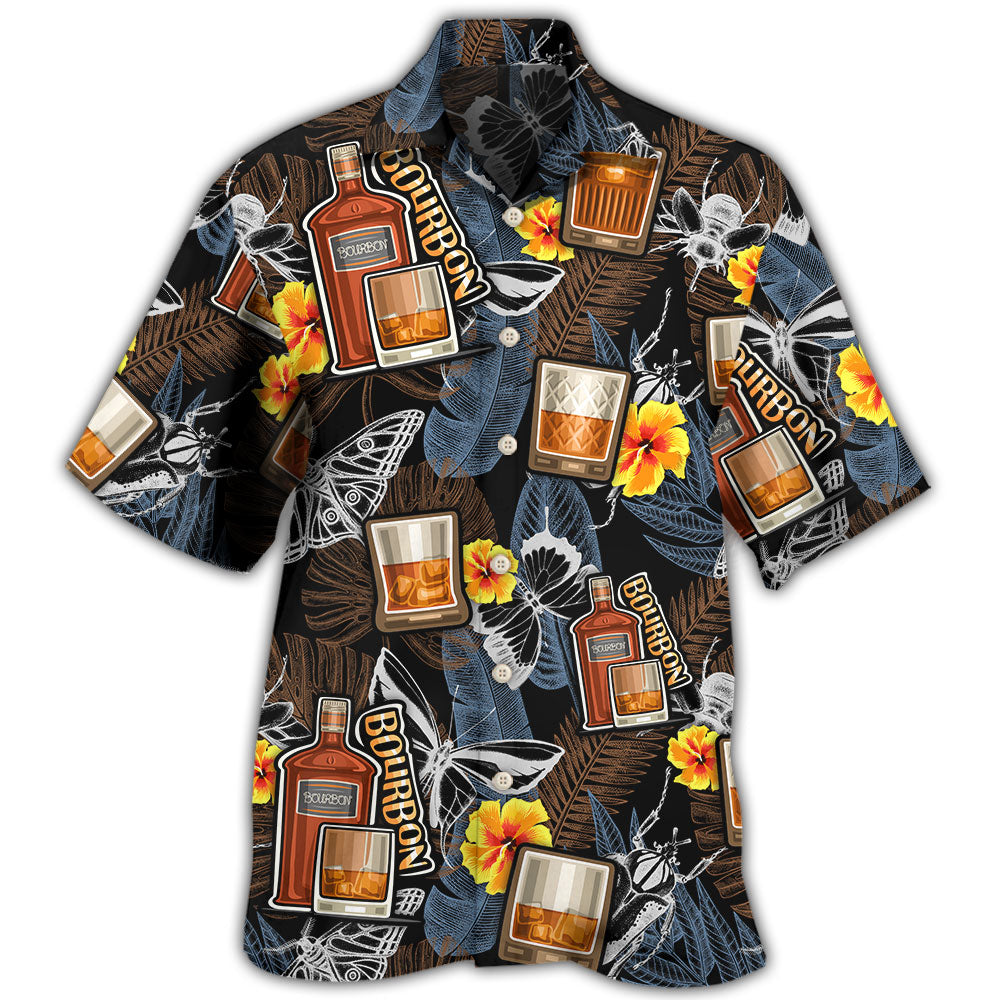 Wine Bourbon Drinking Butterflies Tropical Hawaii Shirt Ha33865