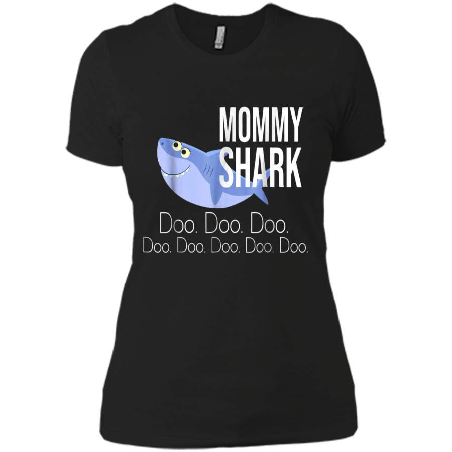 "Mommy Shark" Baby Mommy Daddy Matching Family Shark  Next Level Ladies Boyfriend Tee