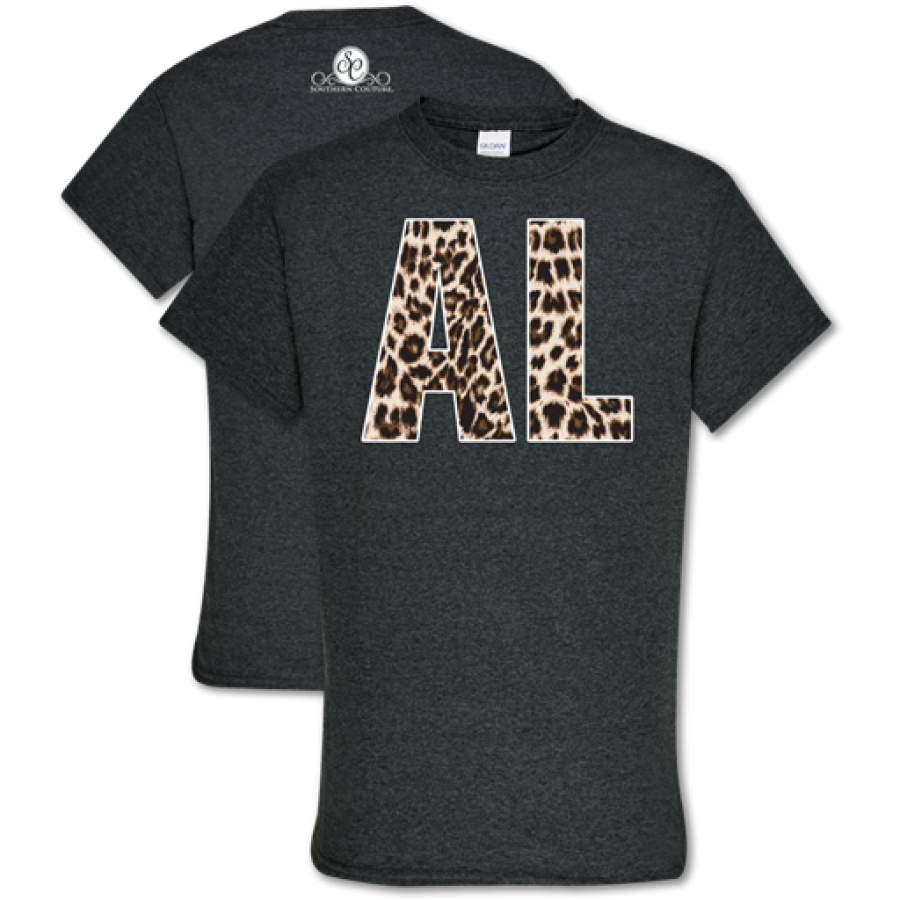 Southern Couture Soft Collection Leopard Alabama T-Shirt