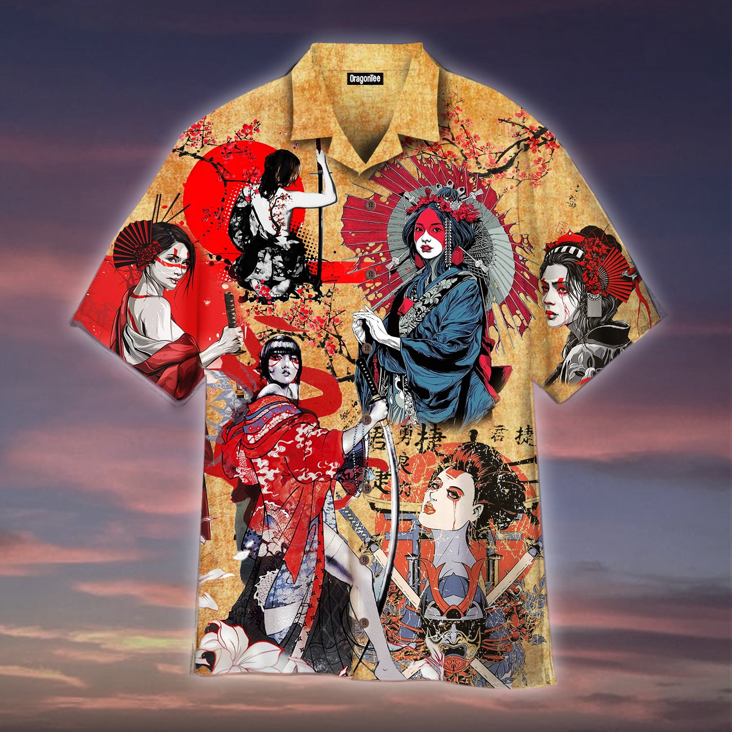 Oragontee Samurai Girl Hawaii Shirt For Men Women Adult Ha9943