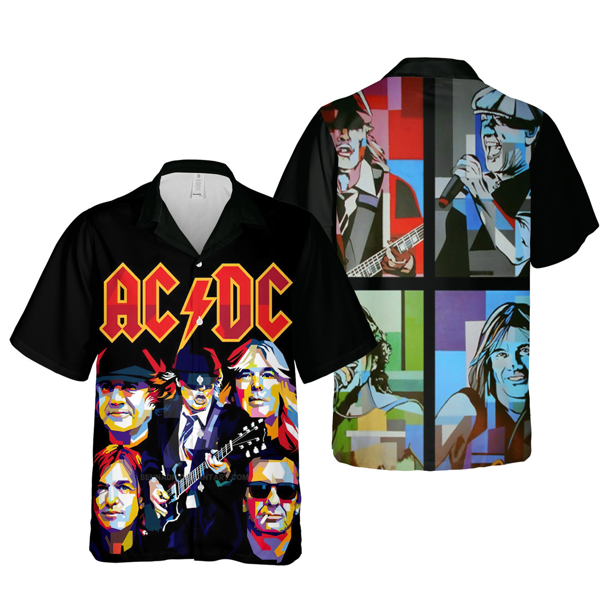 Ac&Dc Singers Poster Rock Music Cuban Shirt Premium Hawaiian Shirt