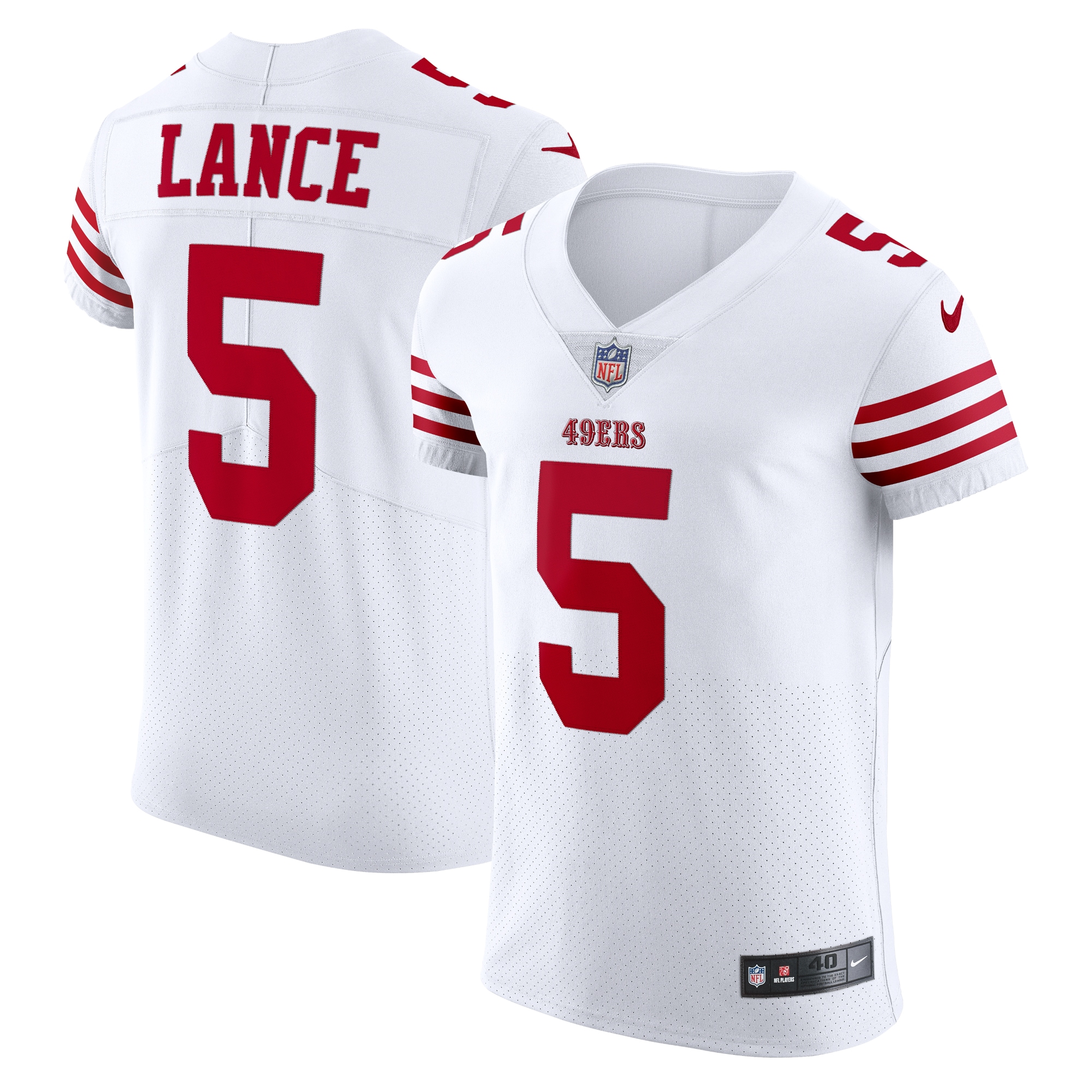 Men’s San Francisco 49ers Trey Lance White Vapor Elite Jersey