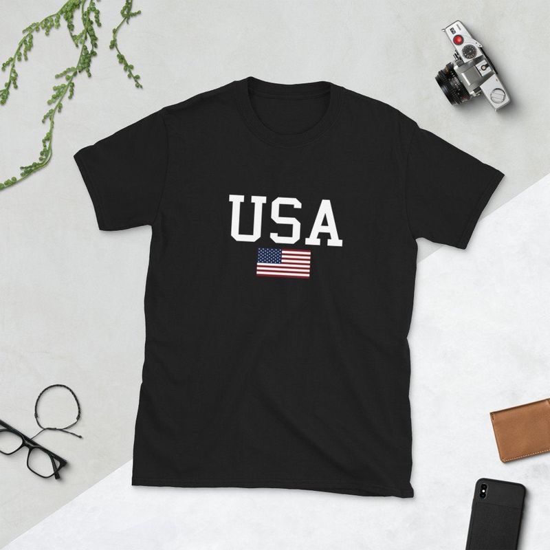 Usa American Flag 4th Of July Independence Day Gift For Men And Women Black Men Women Cotton T Shirt