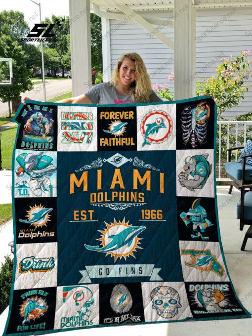 Miami Dolphins 3 Quilt Blanket A95