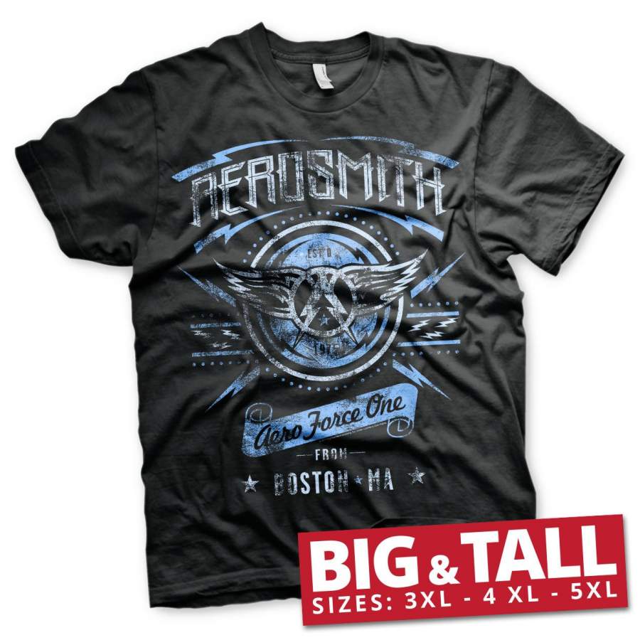 Aerosmith – Aero Force One Distressed Big & Tall T-Shirt