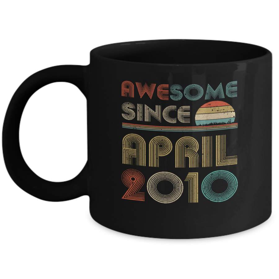 Awesome Since April 2010 Vintage 10th Birthday Gifts Mug