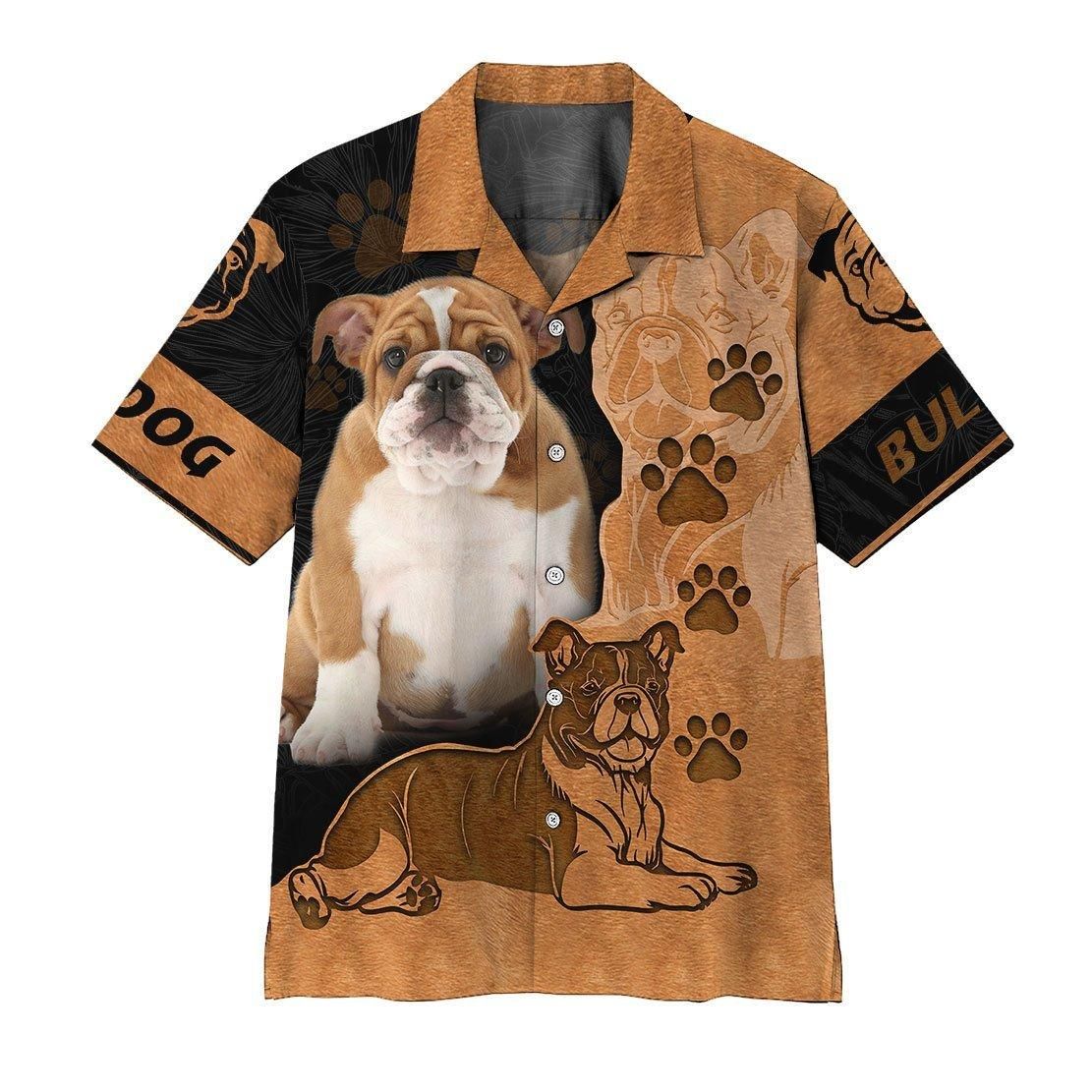 3D Bulldog Aloha Hawaiian Shirt Colorful Short Sleeve Summer Beach Casual Shirt For Men And Women