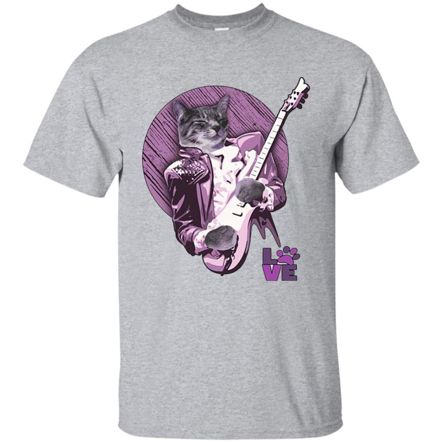 PURPLE KITTEN LOVE ROCKING GUITAR PLAYING MUSICAL CAT SHIRT Men