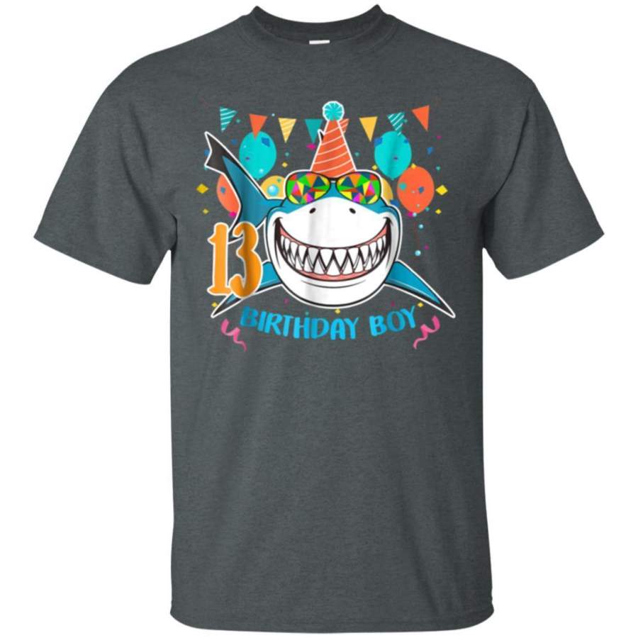 AGR Shark 13 Years Old  13th Birthday Gift Funny For Boy Shirt Jaq T-shirt