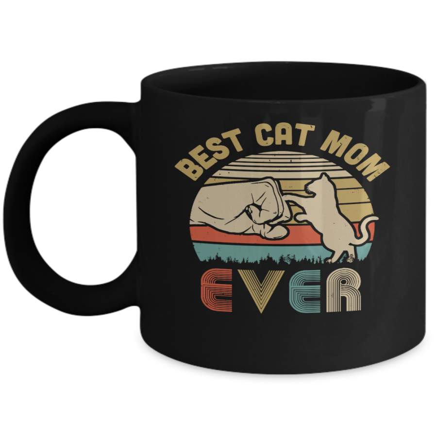 Vintage Best Cat Mom Ever Bump Fit Funny Mom Gifts Mug