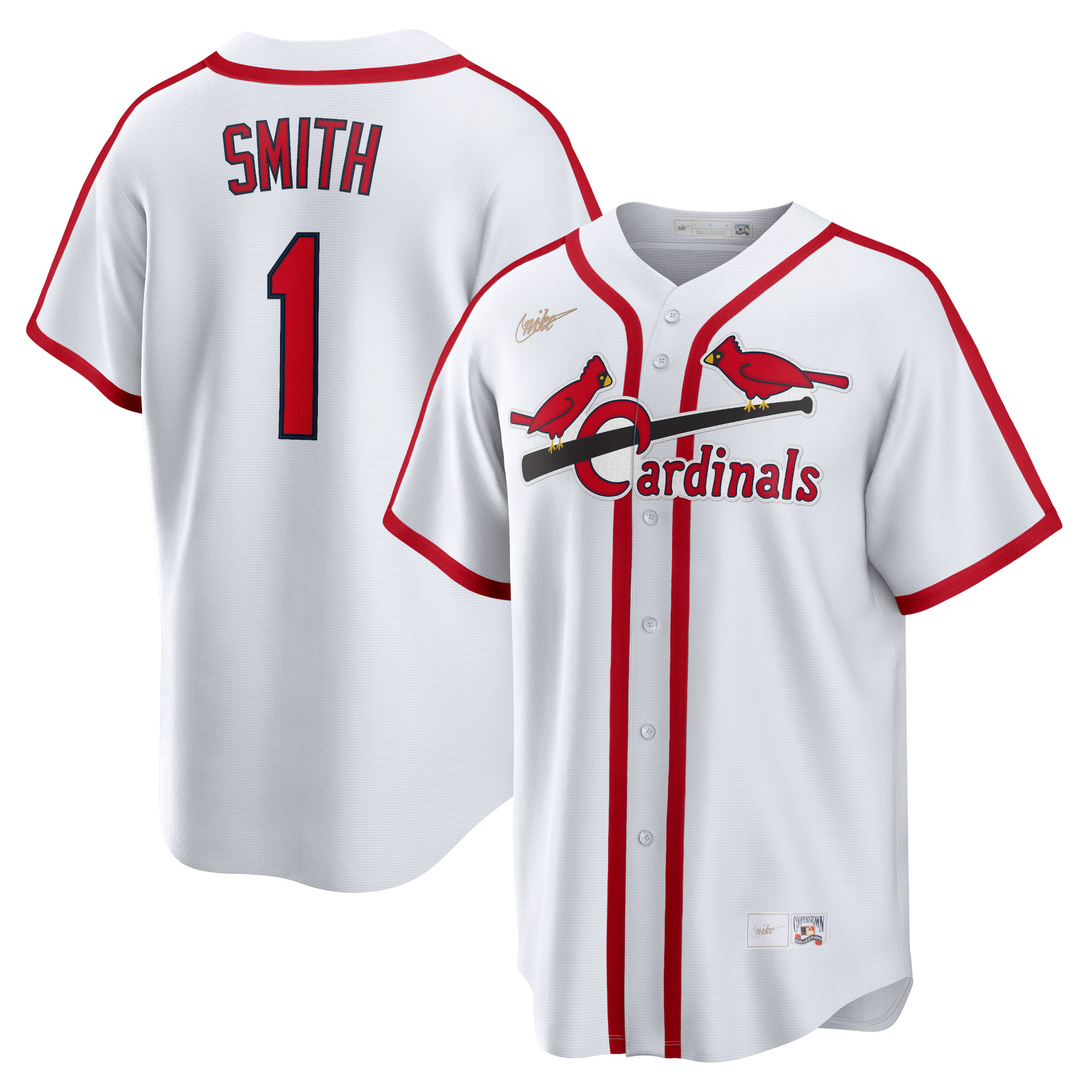 Men’s St. Louis Cardinals Ozzie Smith White Home Cooperstown Collection Player Jersey