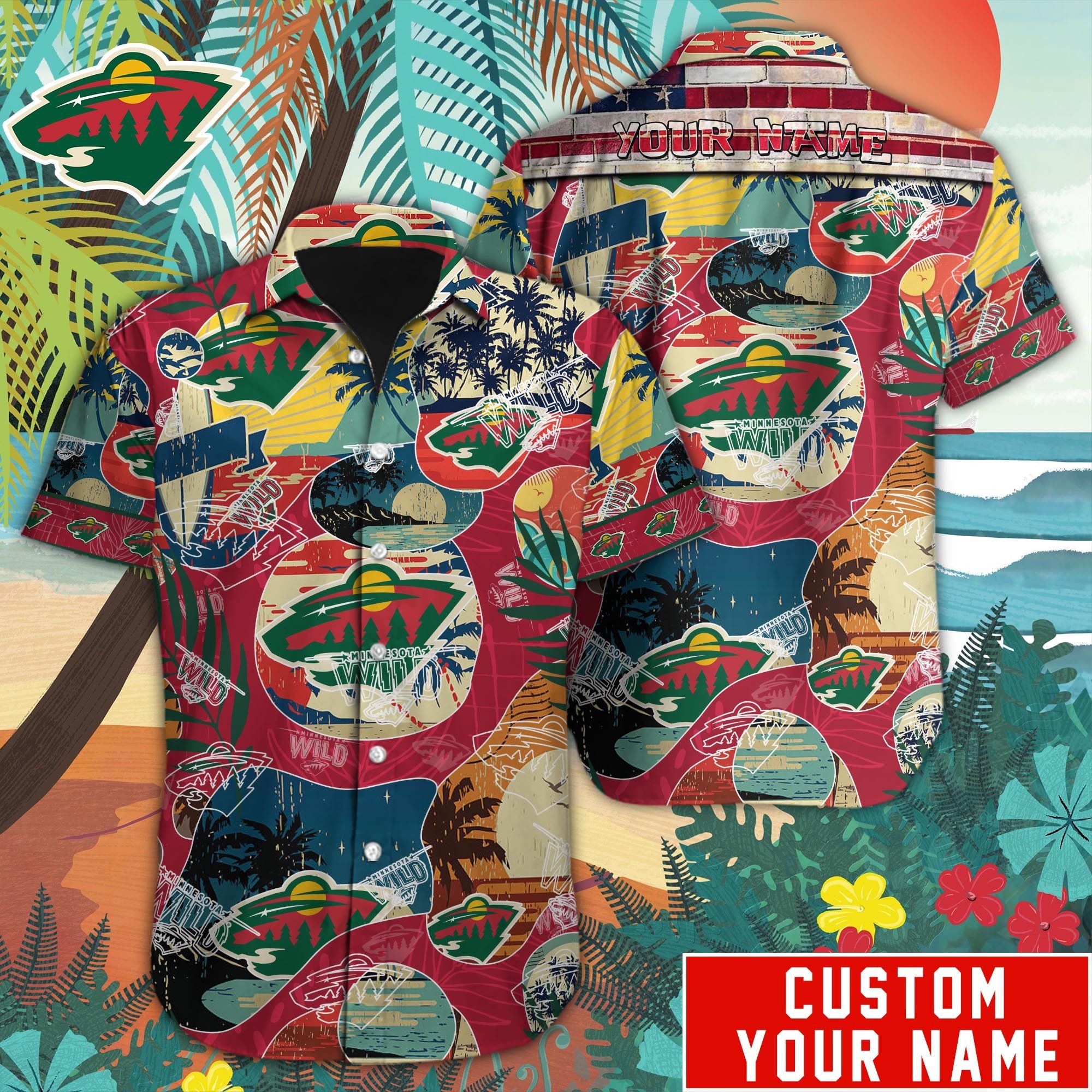 Minnesota Wild Custom Name Hawaiian Shirt