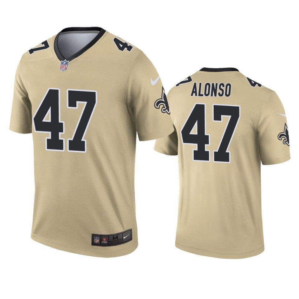 New Orleans Saints Kiko Alonso Gold Inverted Legend 3D Jersey