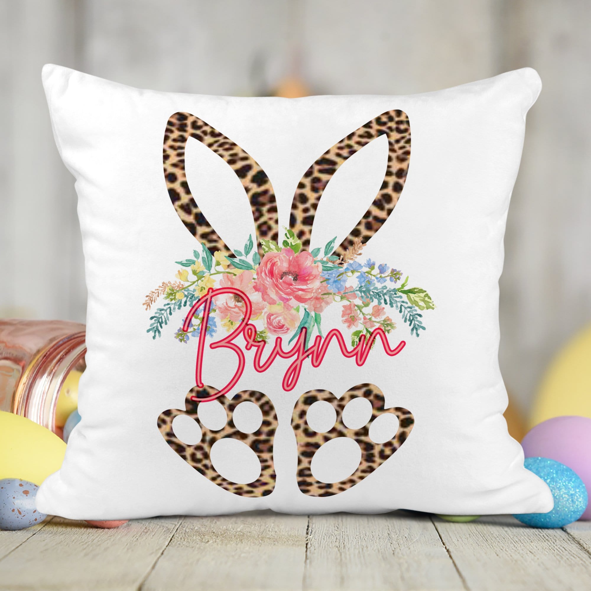 Personalized Leopard Bunny Snuggle Pillow