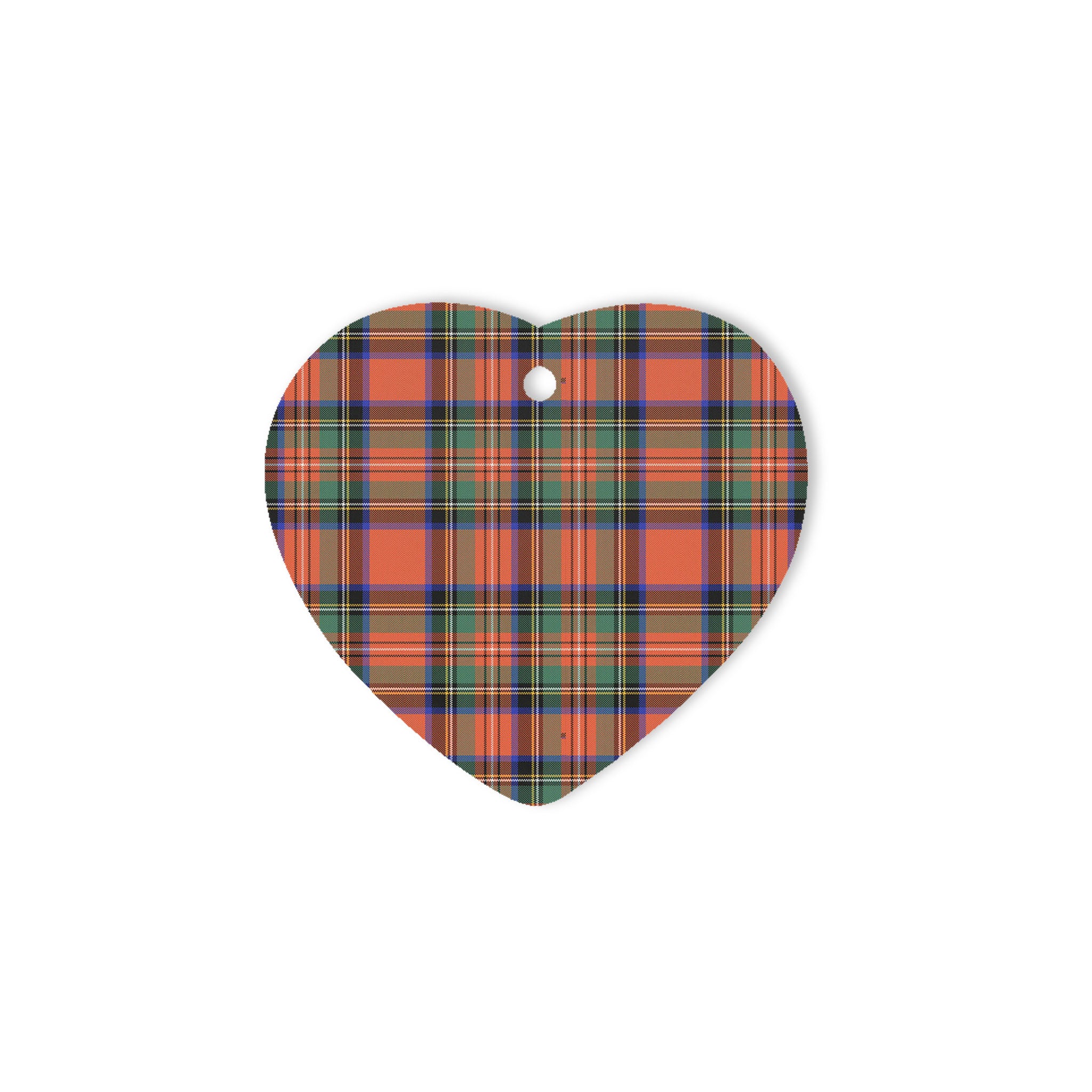 Stewart Royal Ancient Tartan Heart Ornaments, Christmas Tree Ornament, Plaid Christmas Ornaments, Ceramic Heart Christmas Tree Decoration