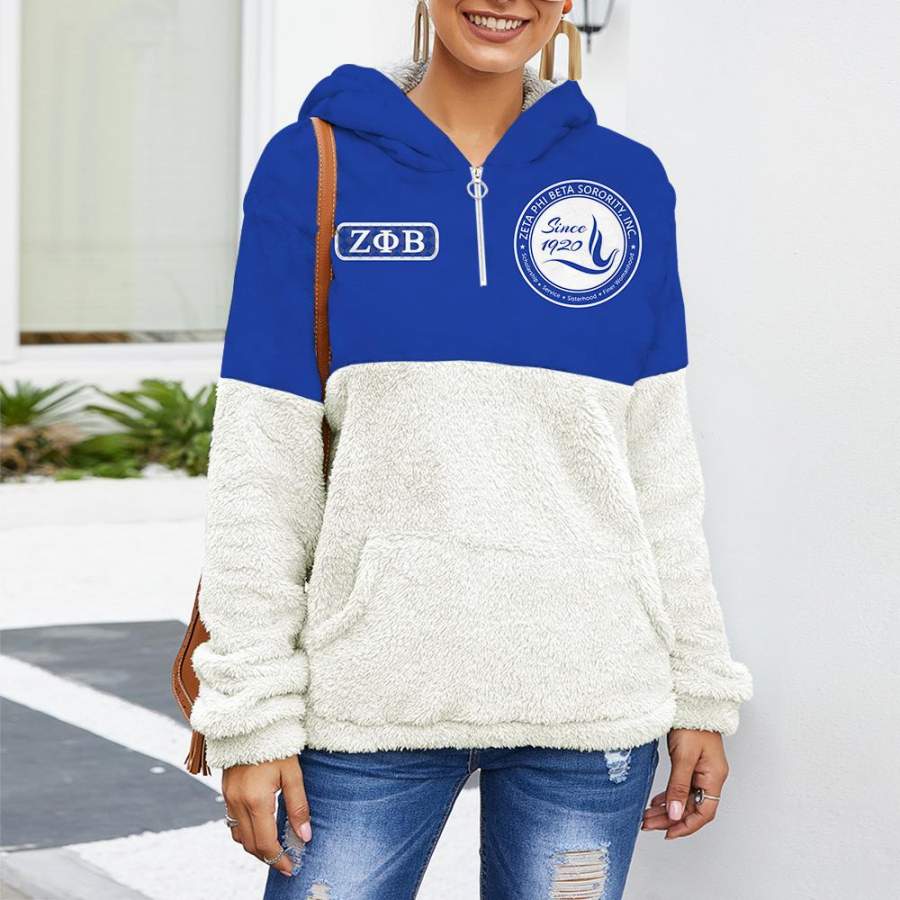 Zeta Phi Beta Fleece Half Zipper Hoodie 2