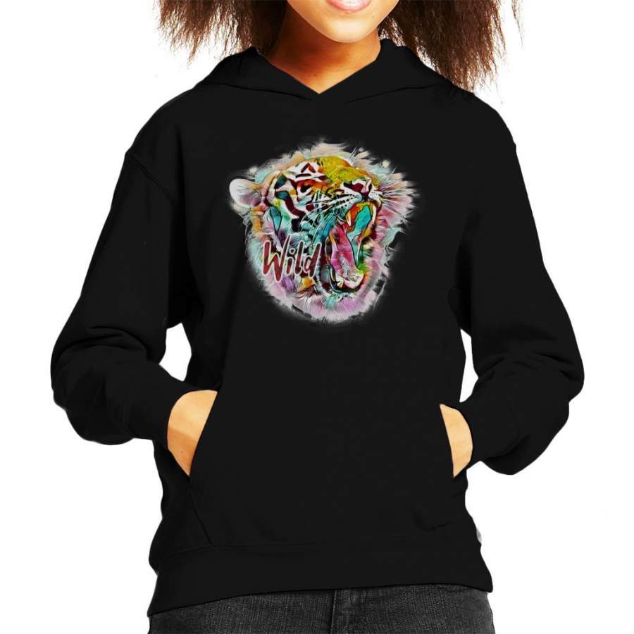 Wild Abstract Tiger Kid’s Hooded Sweatshirt