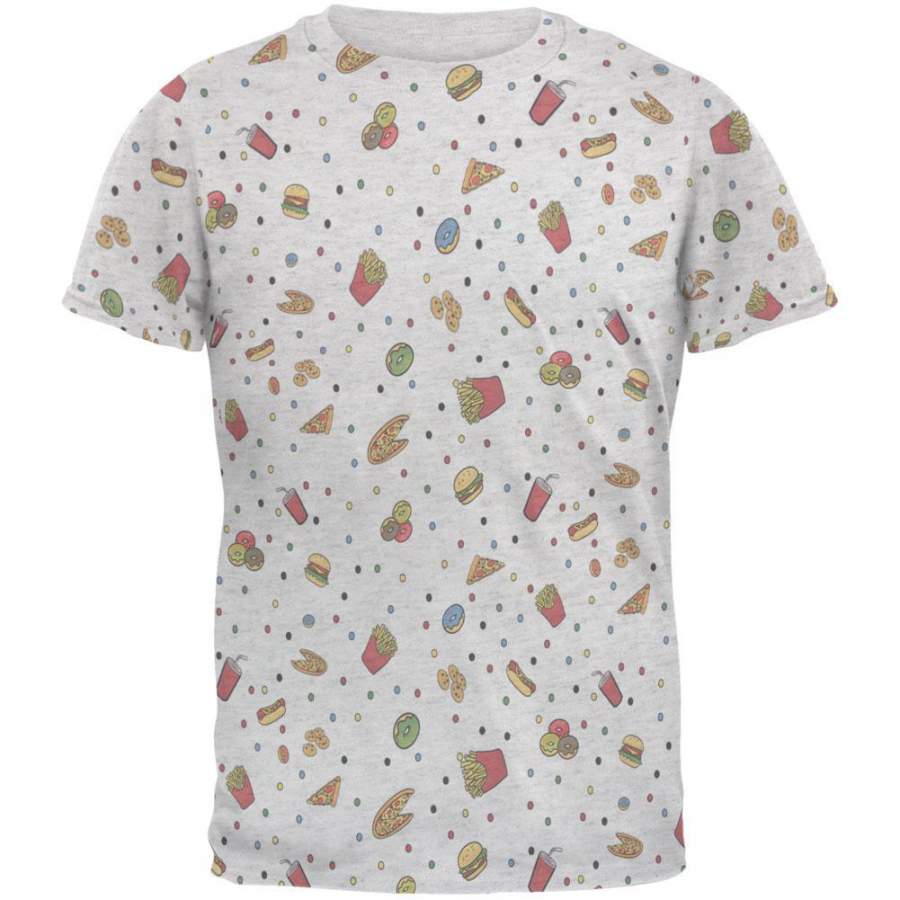 Junk Food Pattern Men’s Soft T-Shirt