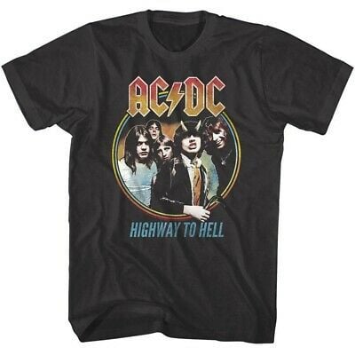 Acdc Highway To Hell Album Cover Art  T Shirt Black Vintage Rock 8774