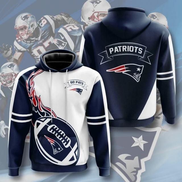 New England Patriots Flame Ball – White52 Unisex 3D Hoodie Gift For Fans