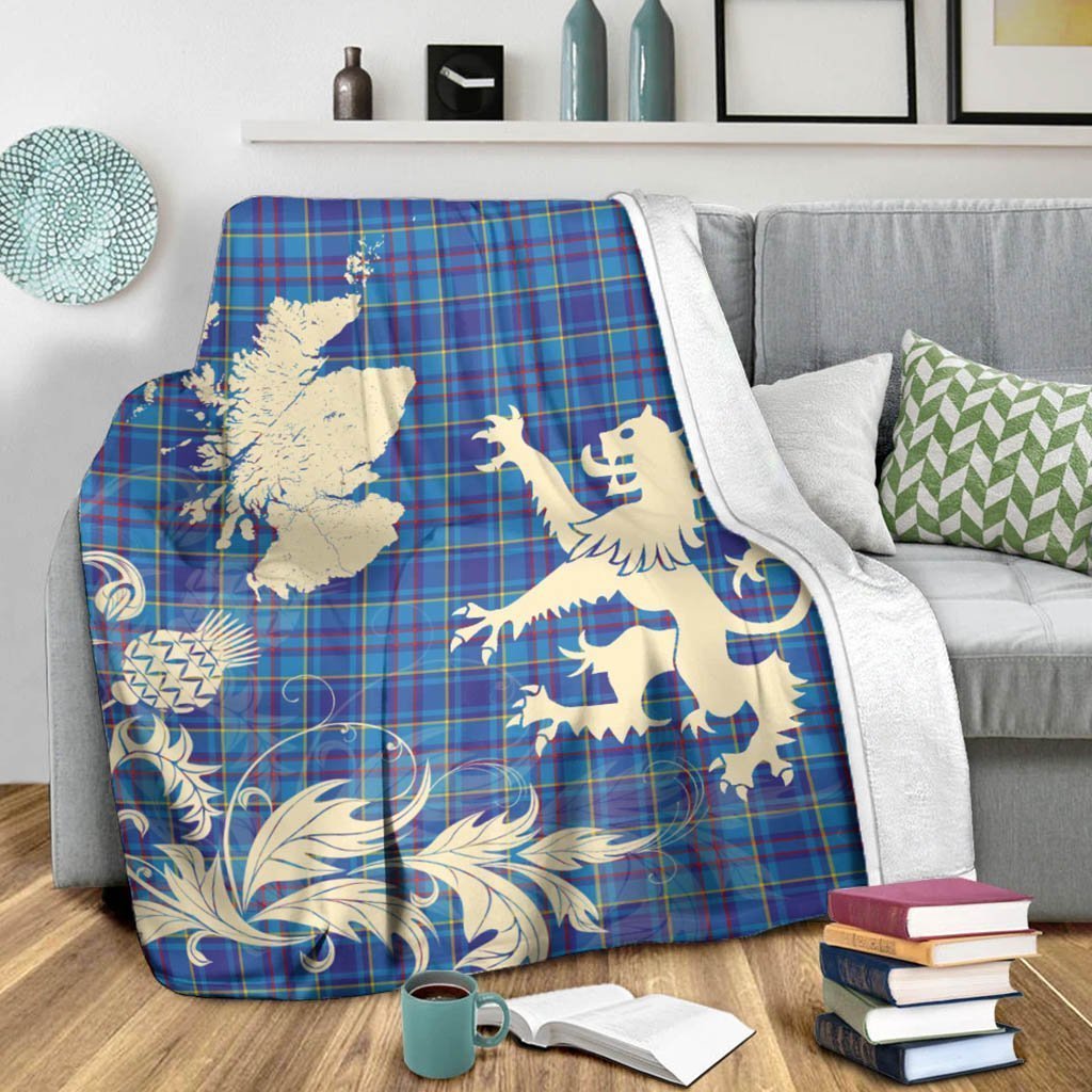 Tartan Blanket Mercer Modern Tartan Scotland Lion Thistle Map Plaid Blanket