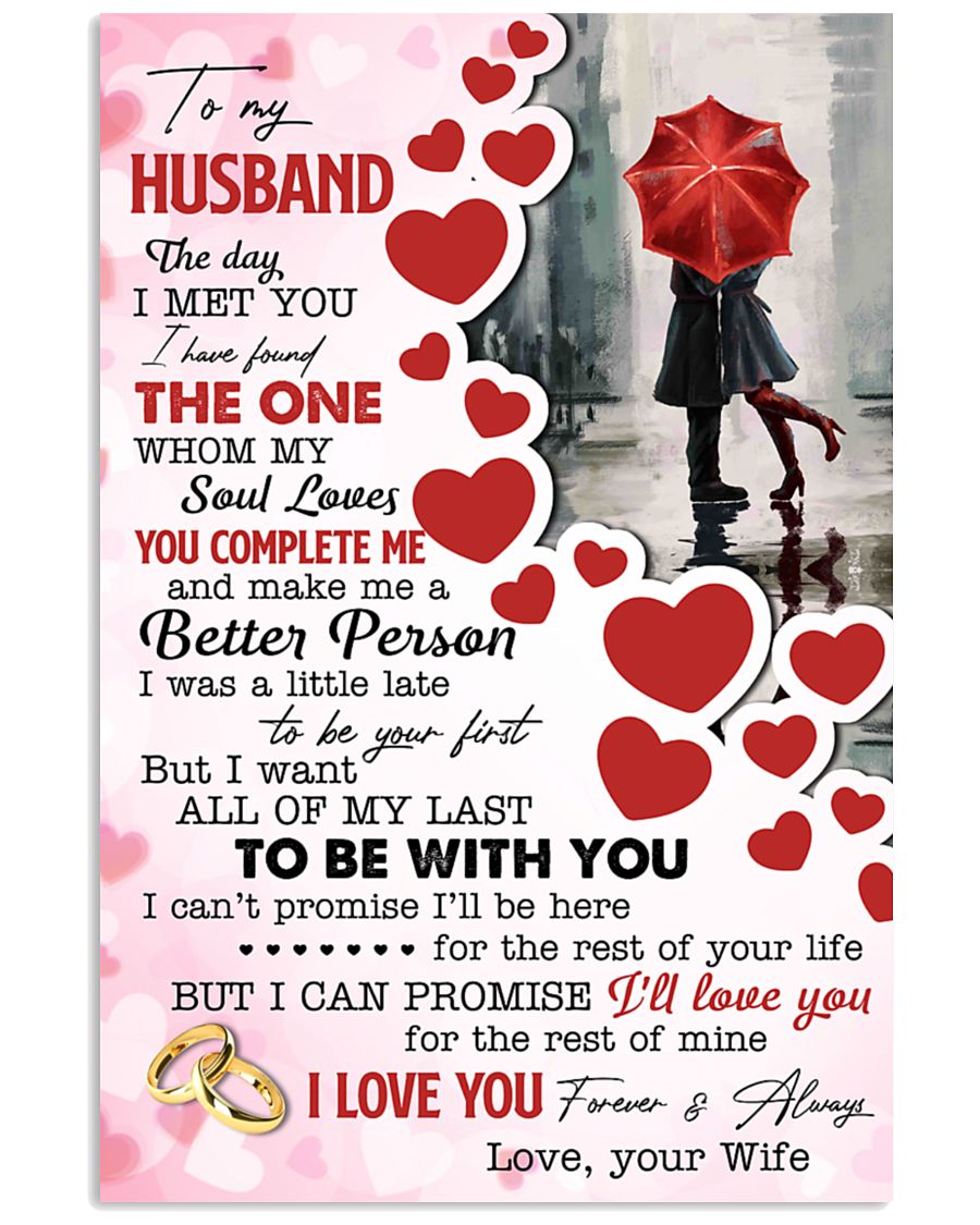 To My Husband The Day I Met You Found My Soul Love Vertical Canvas And Poster | Gift For Husband – Valentine Gift
