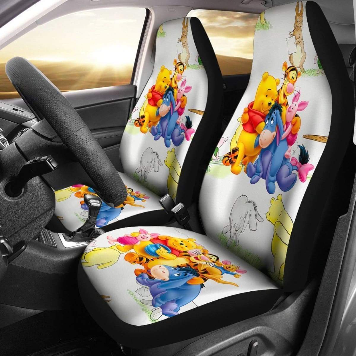 Winnie The Pooh Cartoon Car Seat Covers Nh07 Universal Fit 225721