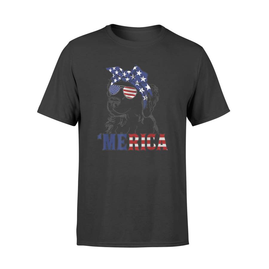 4th of July Merica American Flag Golden Retriever Shirt – Standard T-shirt