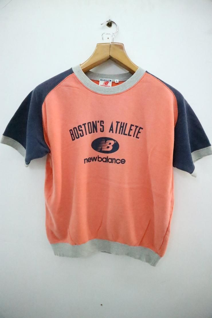 Vintage New Balance Boston S Athlete Short Sleeves Sports Urban Wear Shirt