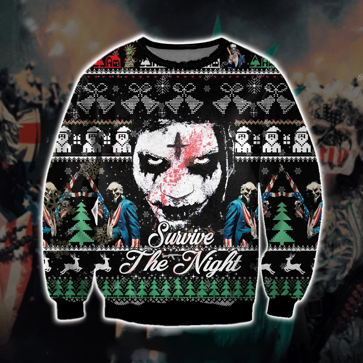 The Purge Series Survive The Night Ugly Christmas Sweater