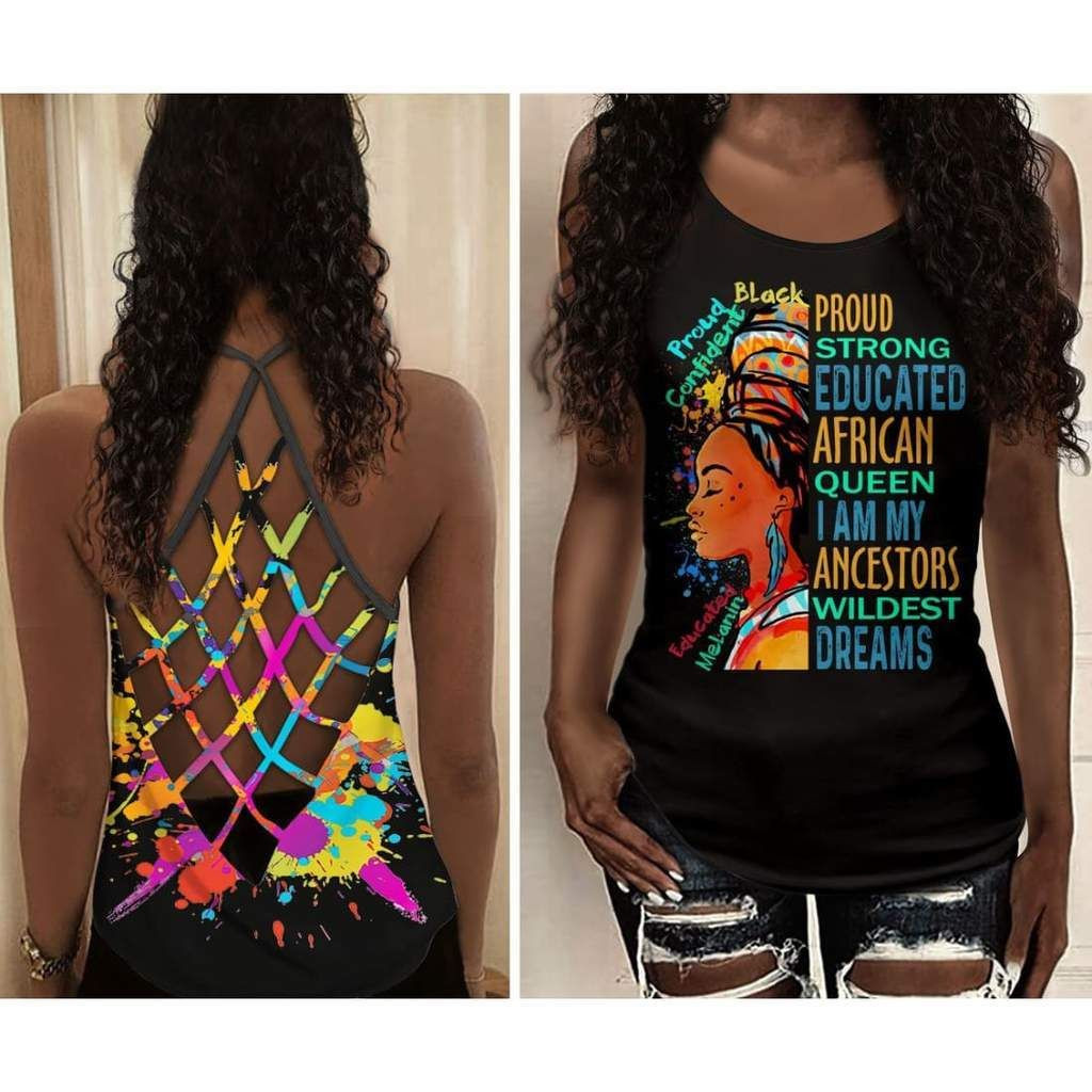 Proud Strong Education African Queen Cross Tank Top #Kv