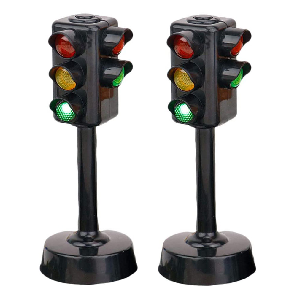 2pcs Safety Role Play Educational Voice Flash Kids Gift Blocks Early Learning Mini Street Traffic Sign Light Toy Simulation Road alx
