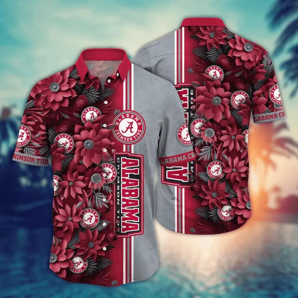 Alabama Crimson Tide Ncaa Flower Aloha Hawaiian Shirt 4, Ncaa Hawaiian Shirt