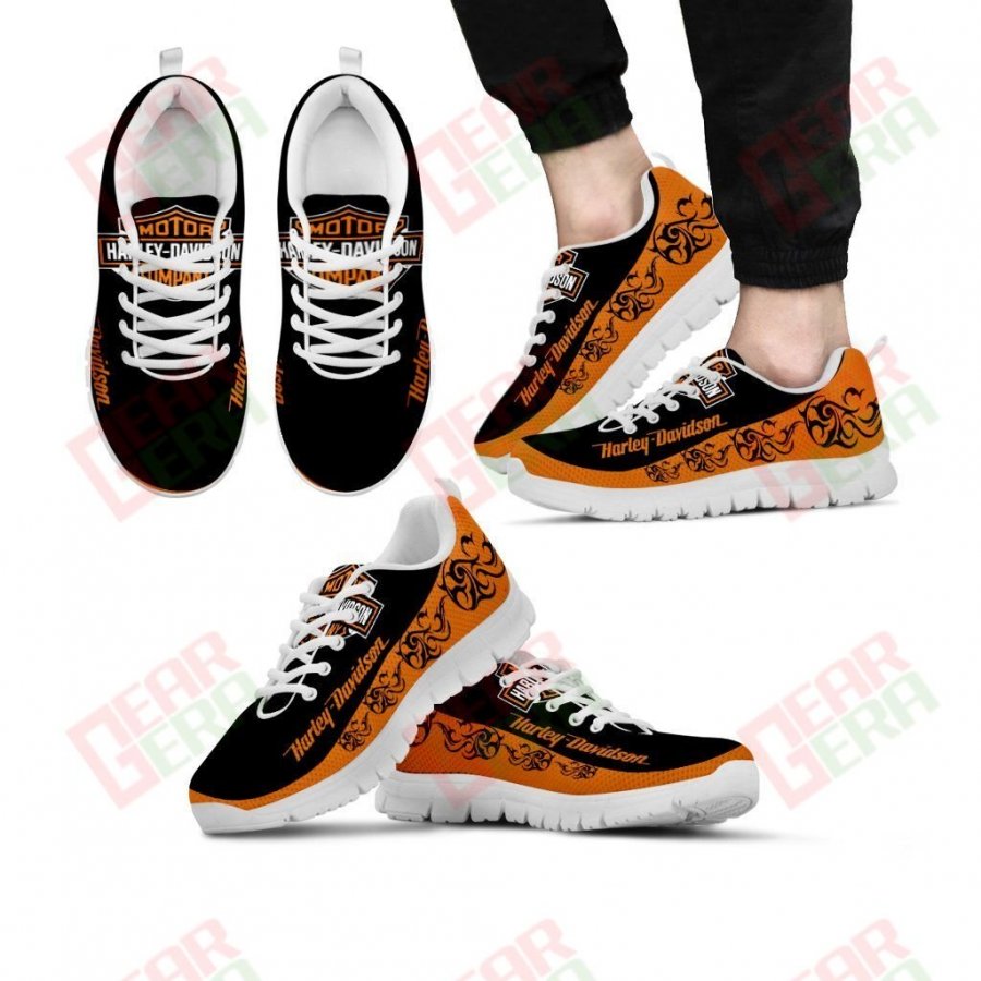 Harley Davidson Sneakers Mens Womens Motorcycle Lovers Custom Print Footwear Casual Riding Shoes GE489