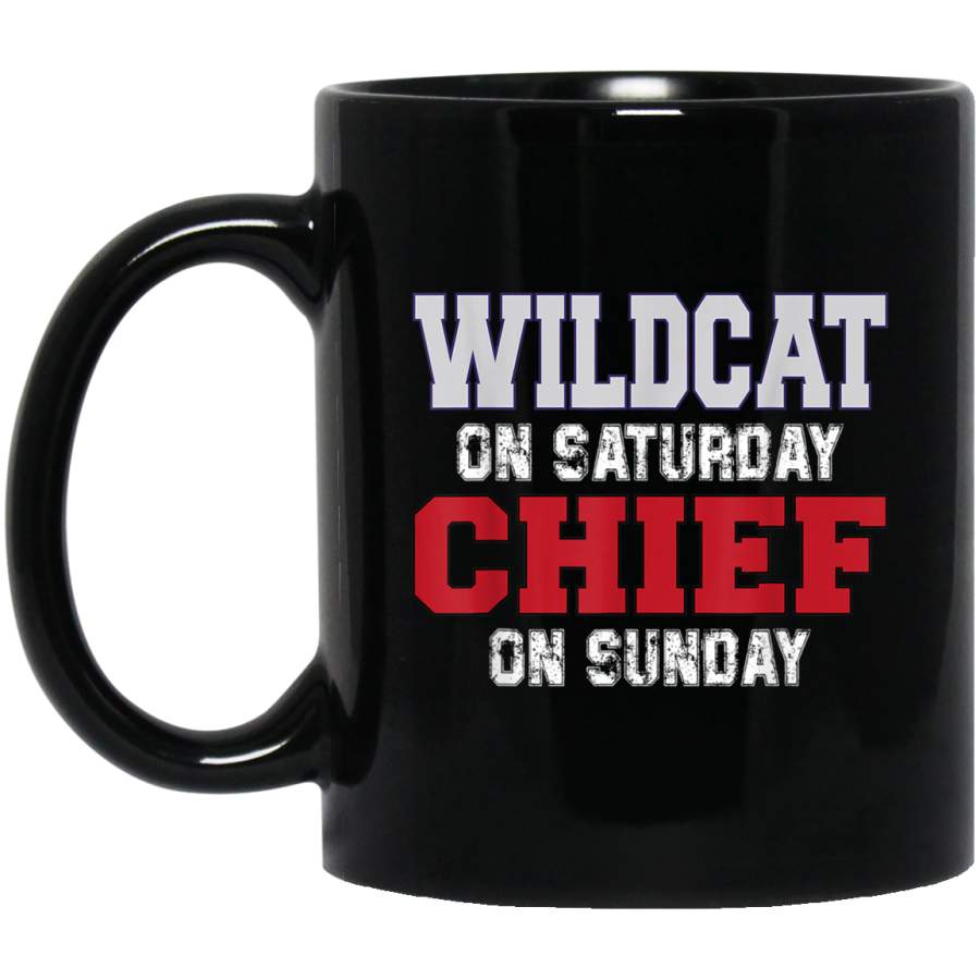 Wildcat on Saturday Chief on Sunday Football Kansas City Mug