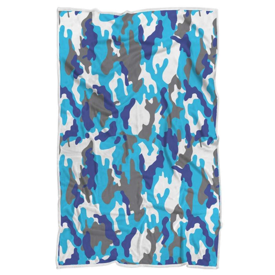 Blue Snow Camouflage Print Sherpa Blanket – Justbeperfect_Shop