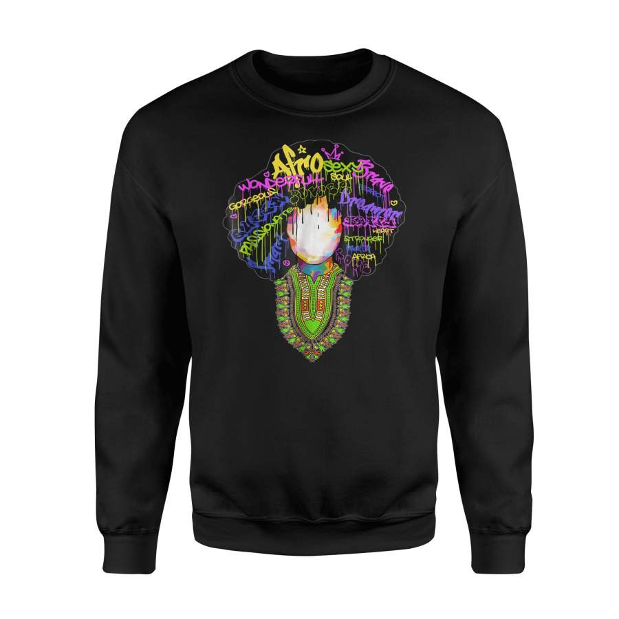 Educated Black Queen Afro Word Art Natural Hair Sweatshirt