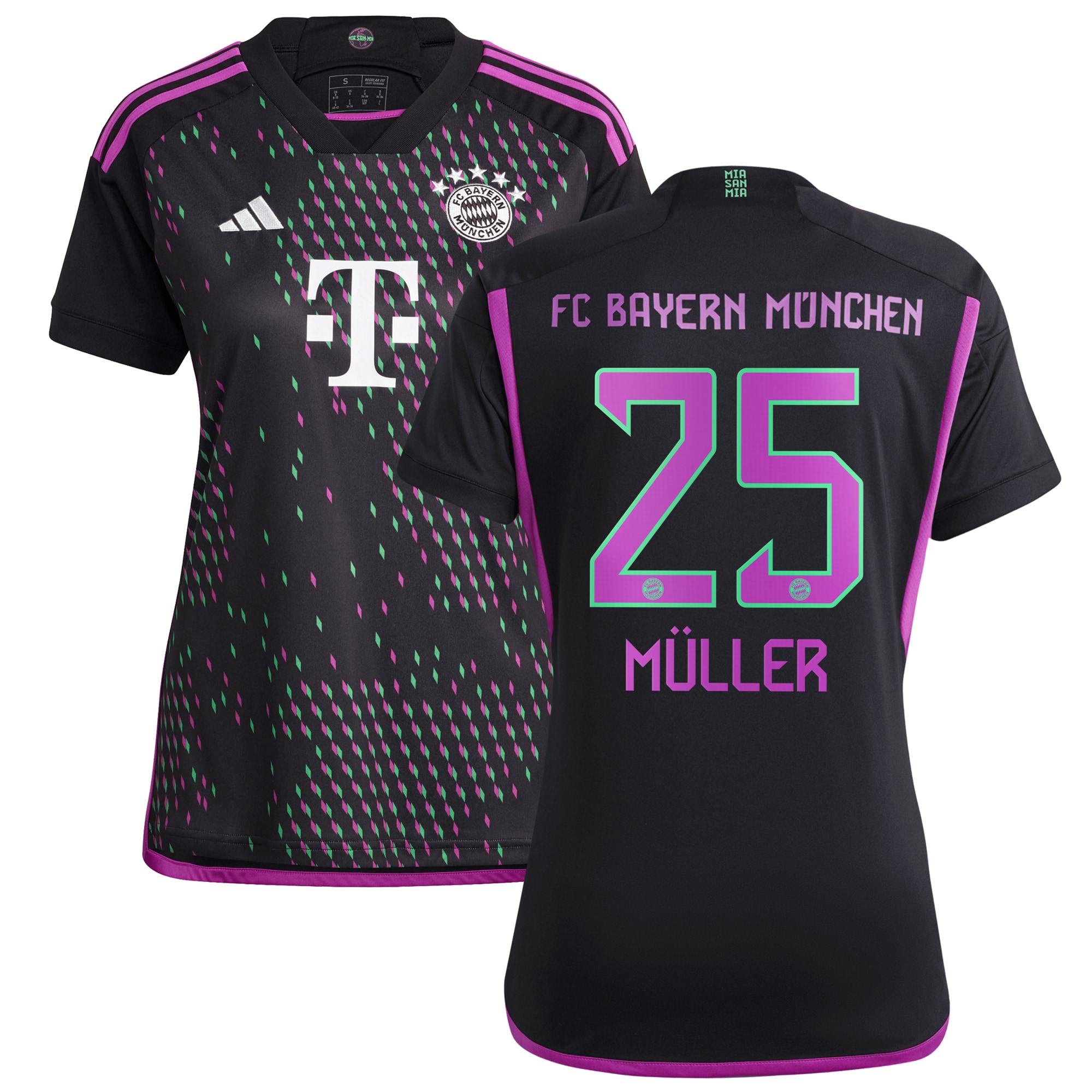 Thomas Müller Bayern Munich Women's 2023/24 Away Replica Player Jersey – Black