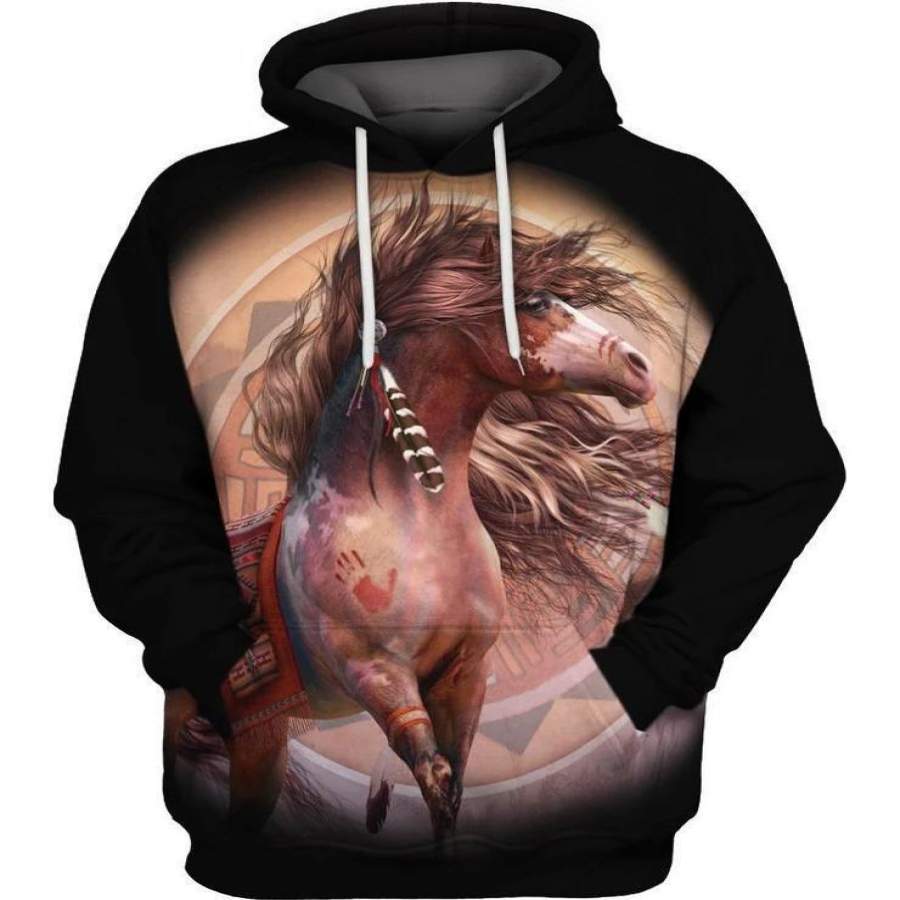 3D All Over Print Horse Hoodie NM120809