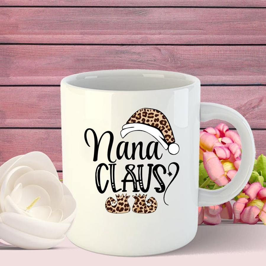 Nana Claus Leopard Christmas Mug