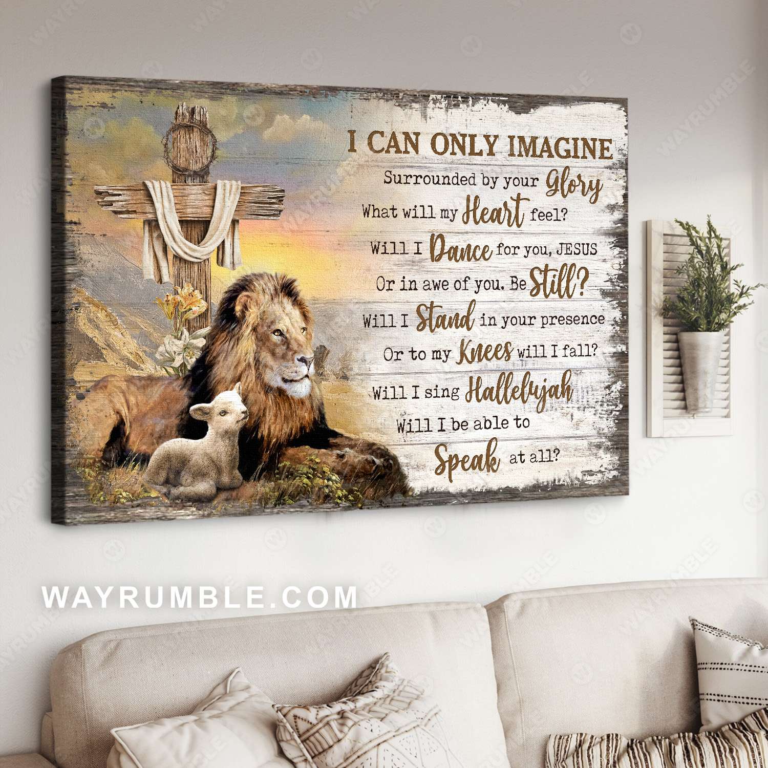 The Lion Of Judah, The Lamb Of God, Cross, Lily, I Can Only Imagine – Jesus Landscape Canvas Prints, Christian Wall Art