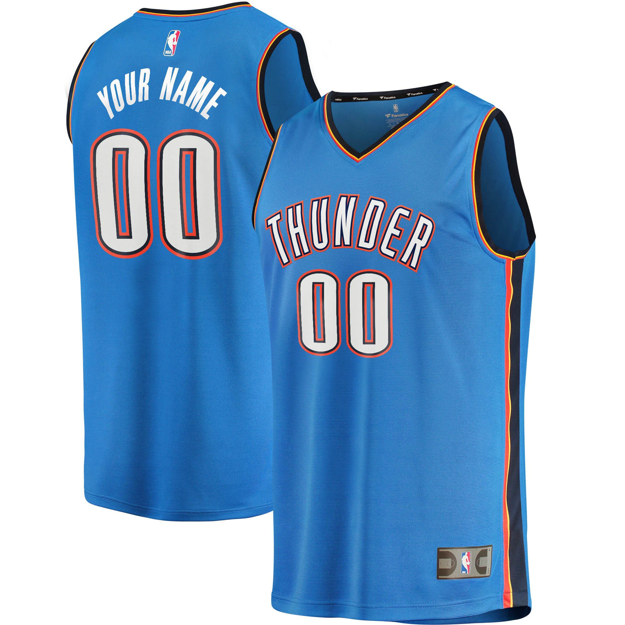 Oklahoma City Thunder Branded Youth Fast Break Custom Replica Jersey Blue – Icon Edition